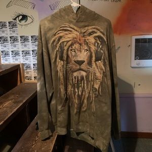 Large lion graphic hoodie